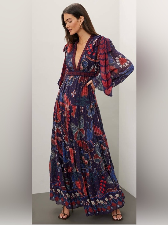 FARM Rio Dresses & Skirts - FARM Rio Black Maxi Dress with Multicolor Paisley Print